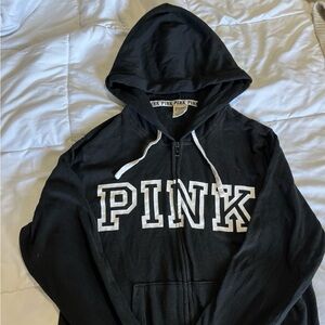Victoria’s Secret PINK Black Hoodie – Logo Pullover